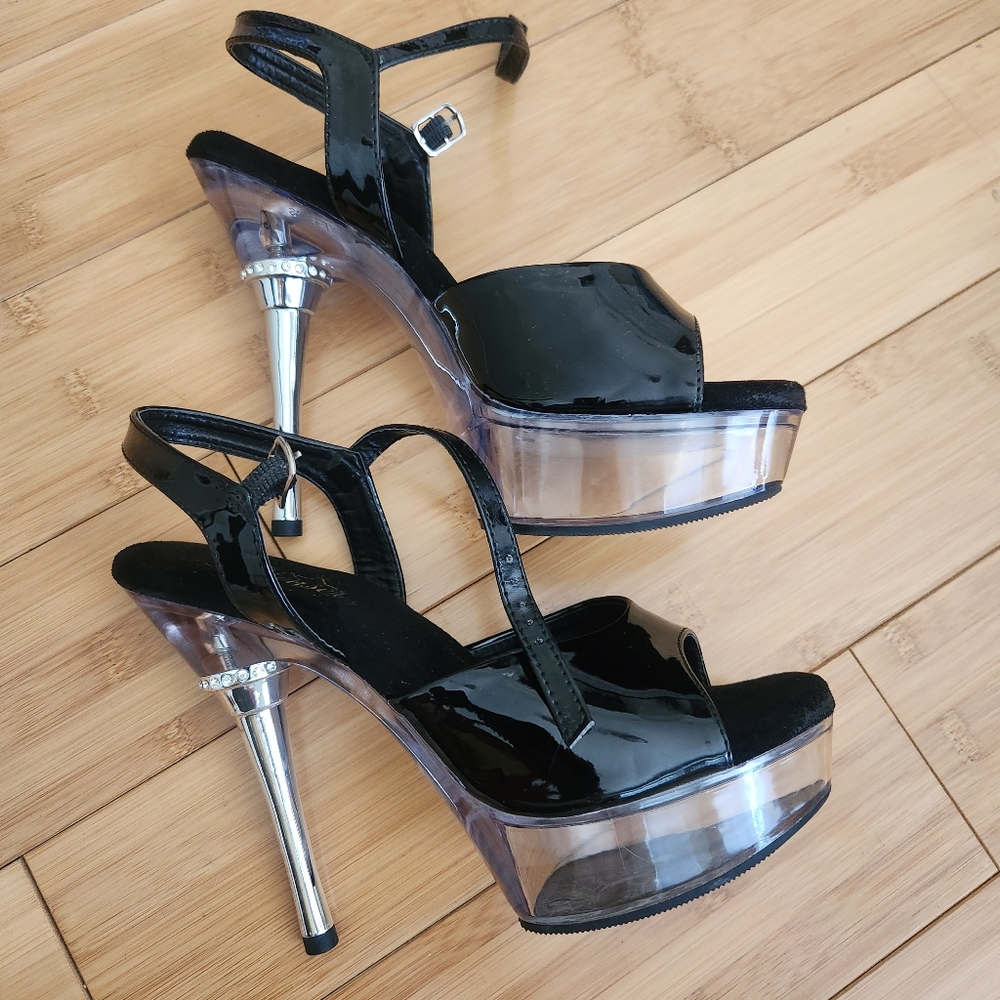 Patent leather dancer heels size 9 6inch